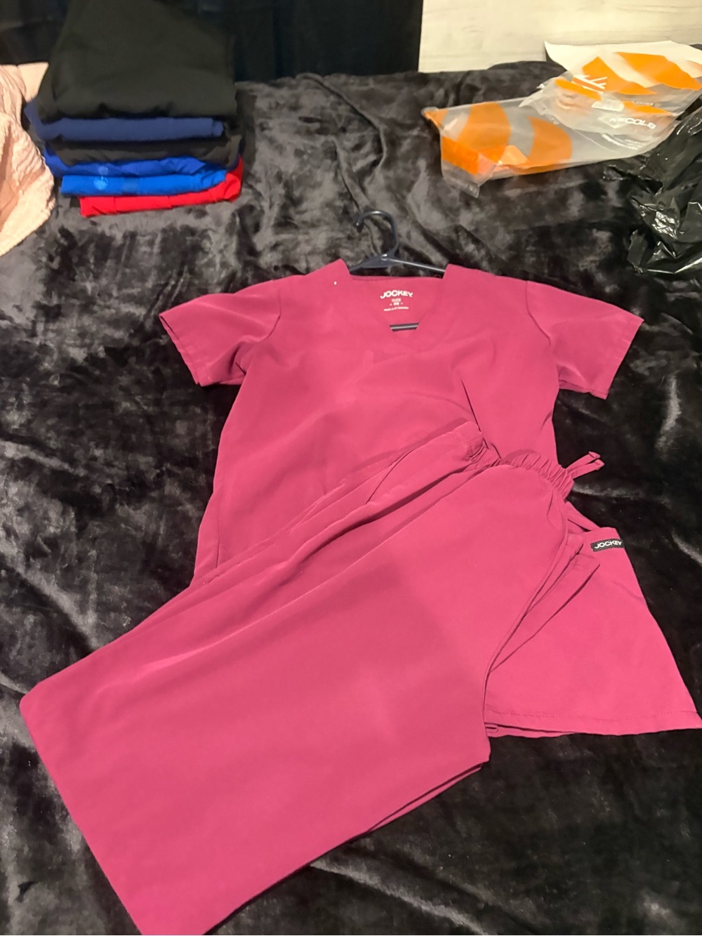 Jockey Magenta V-Neck Scrub Set